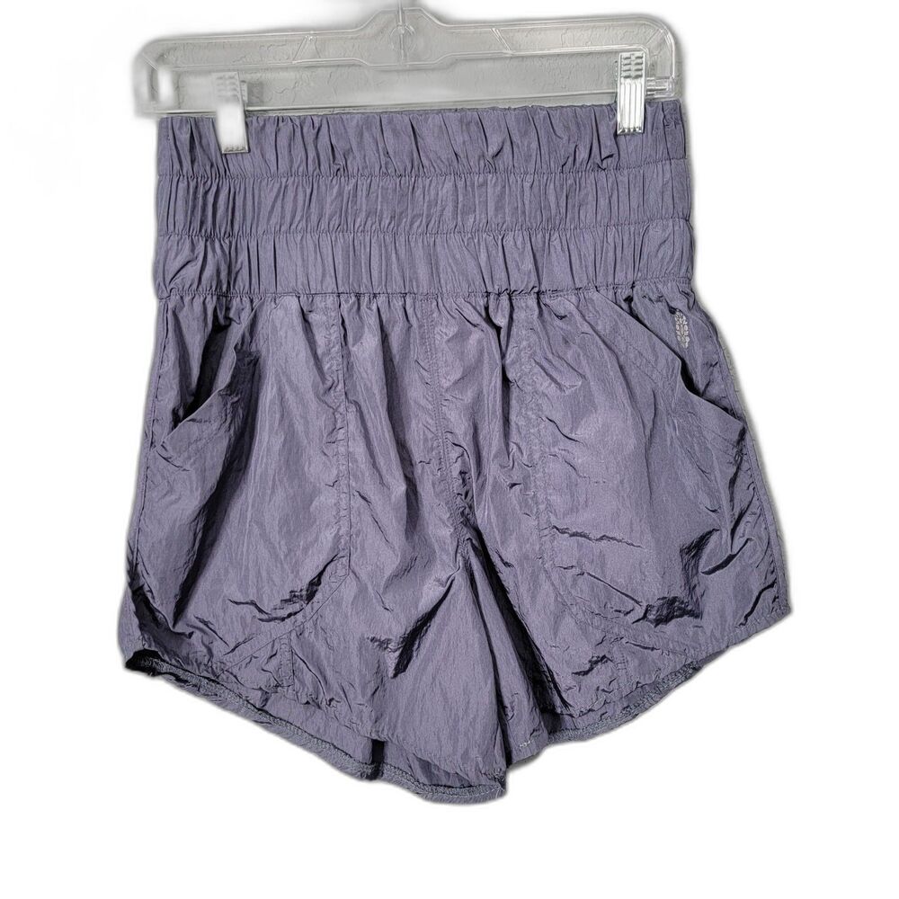 Free People FP Movement Shorts Small Periwinkle Blue Grey Wind Shorts Inseam 4.5